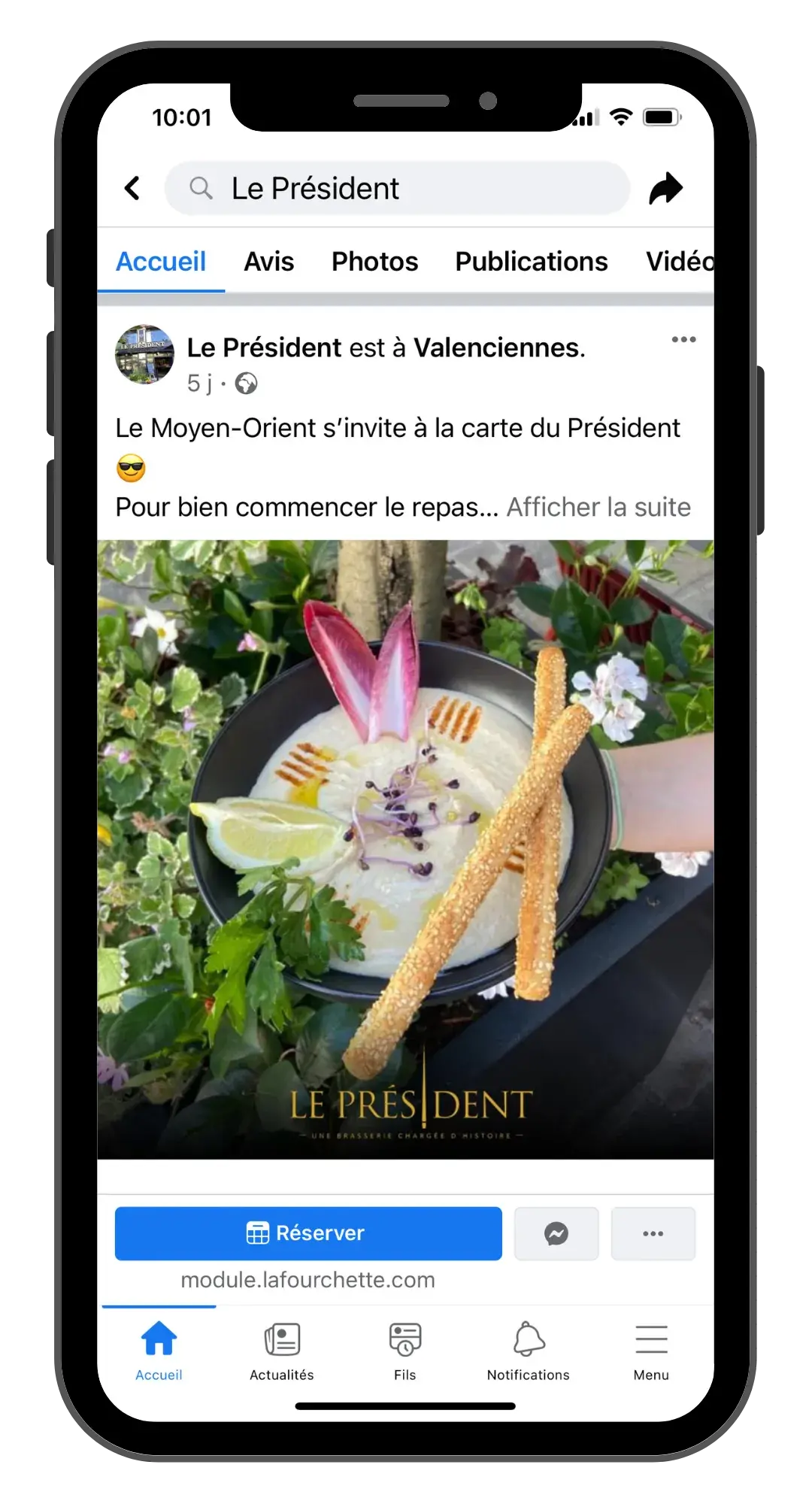 Post Facebook Le président