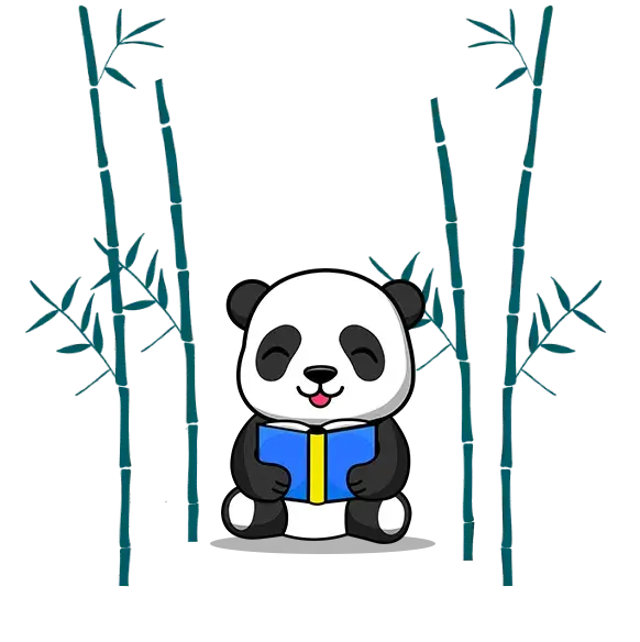 panda avec un livre
