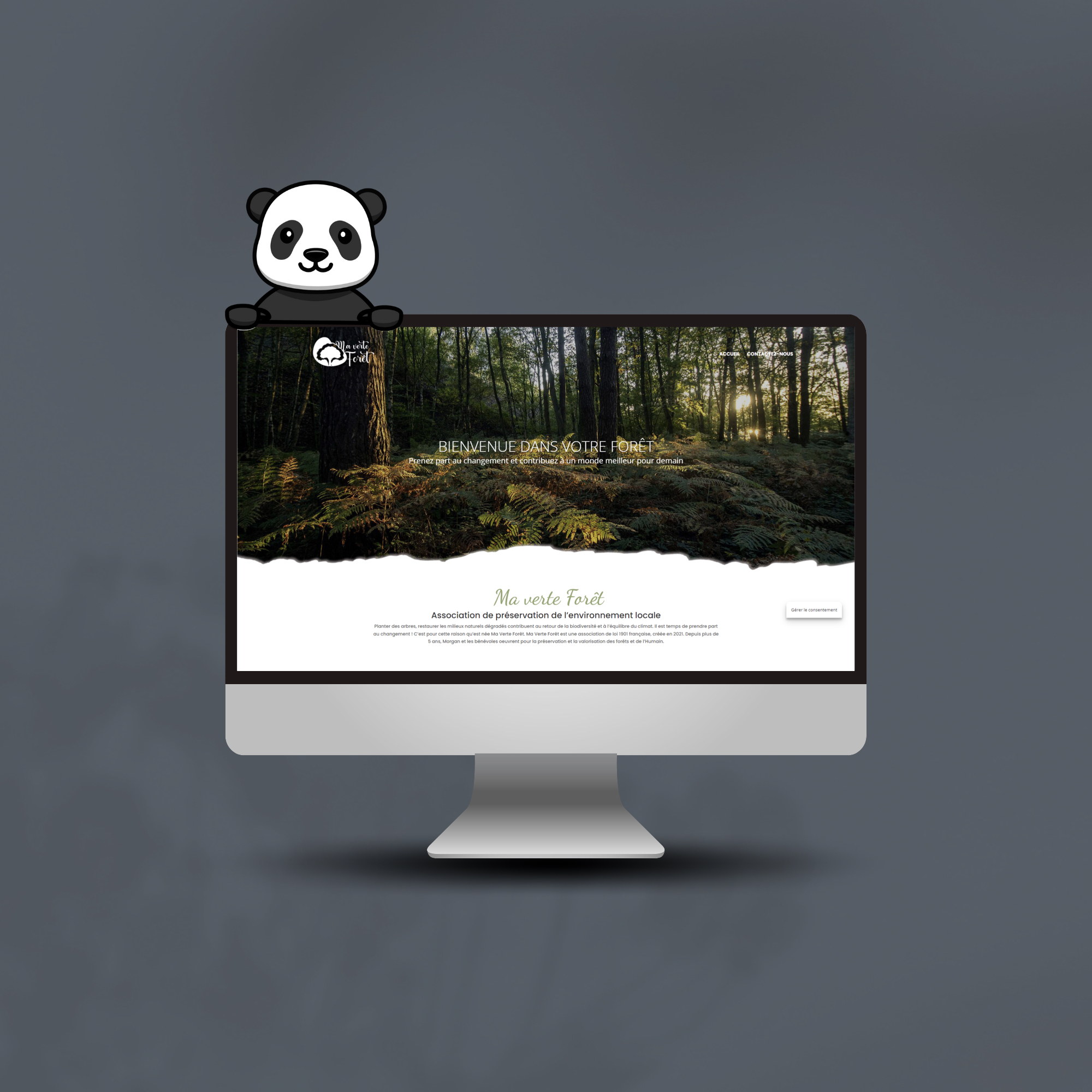 mockup du site de ma verte foret