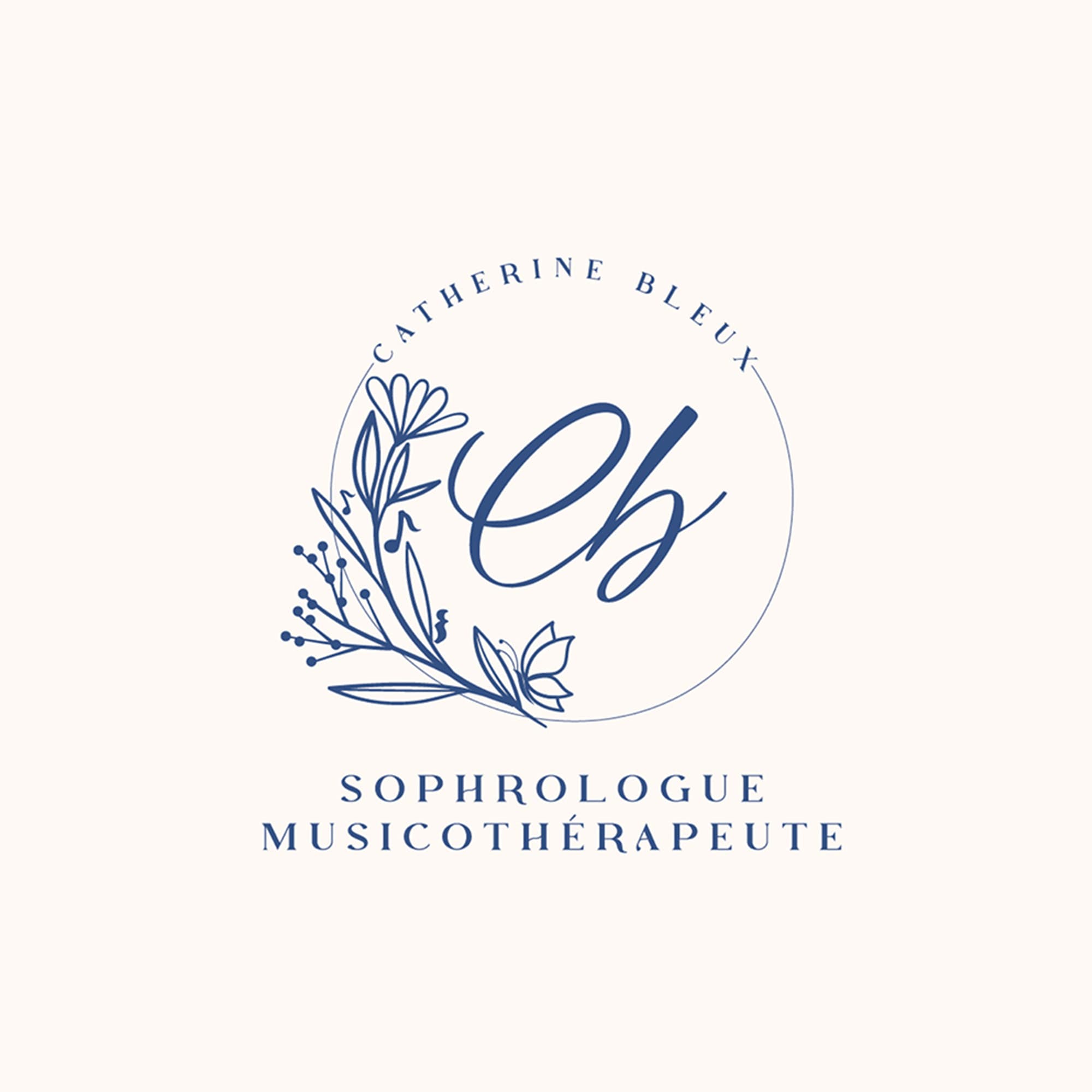 le logo de catherine bleux qui est une sophrologue et musicothérapeute