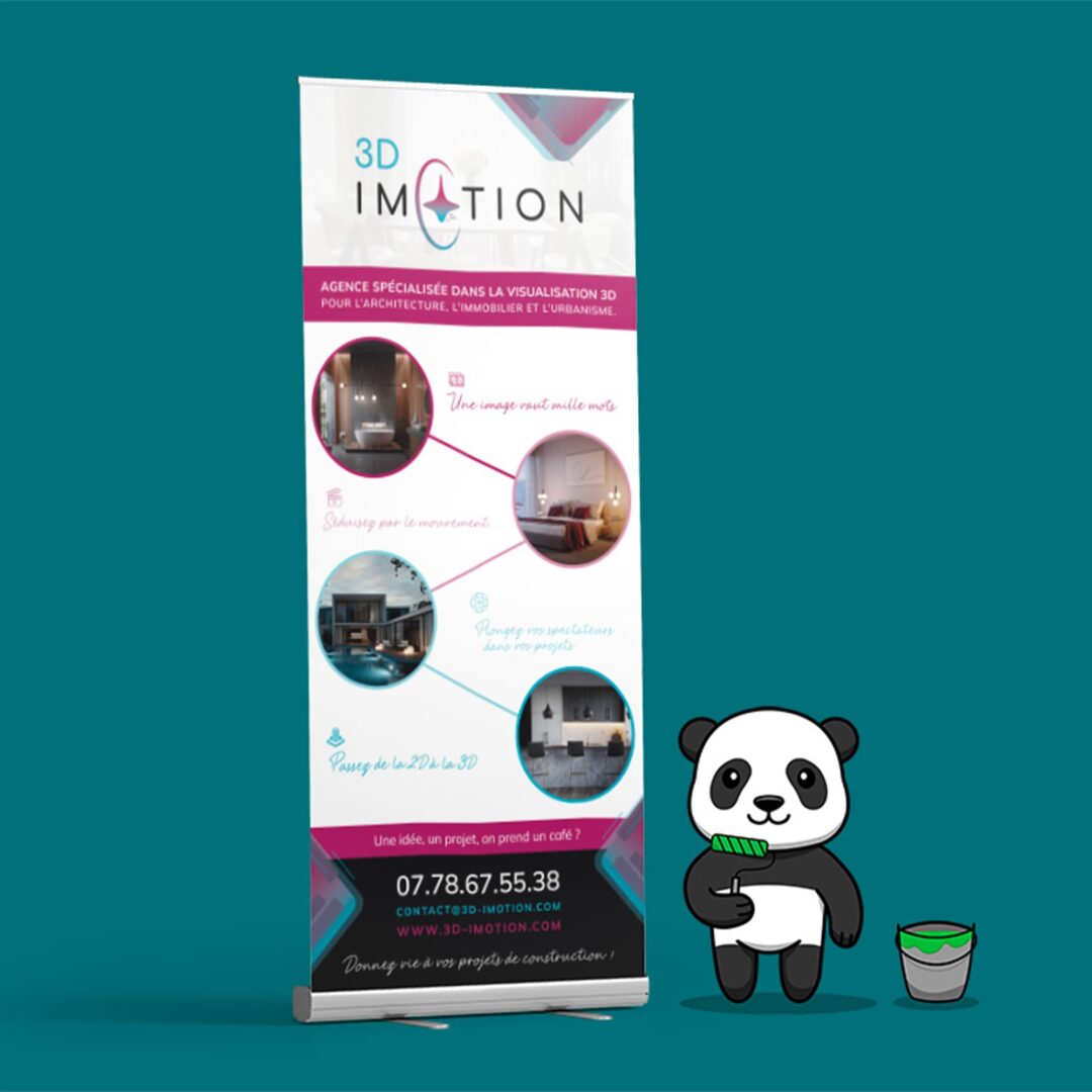 roll up de 3D imotion avec un panda