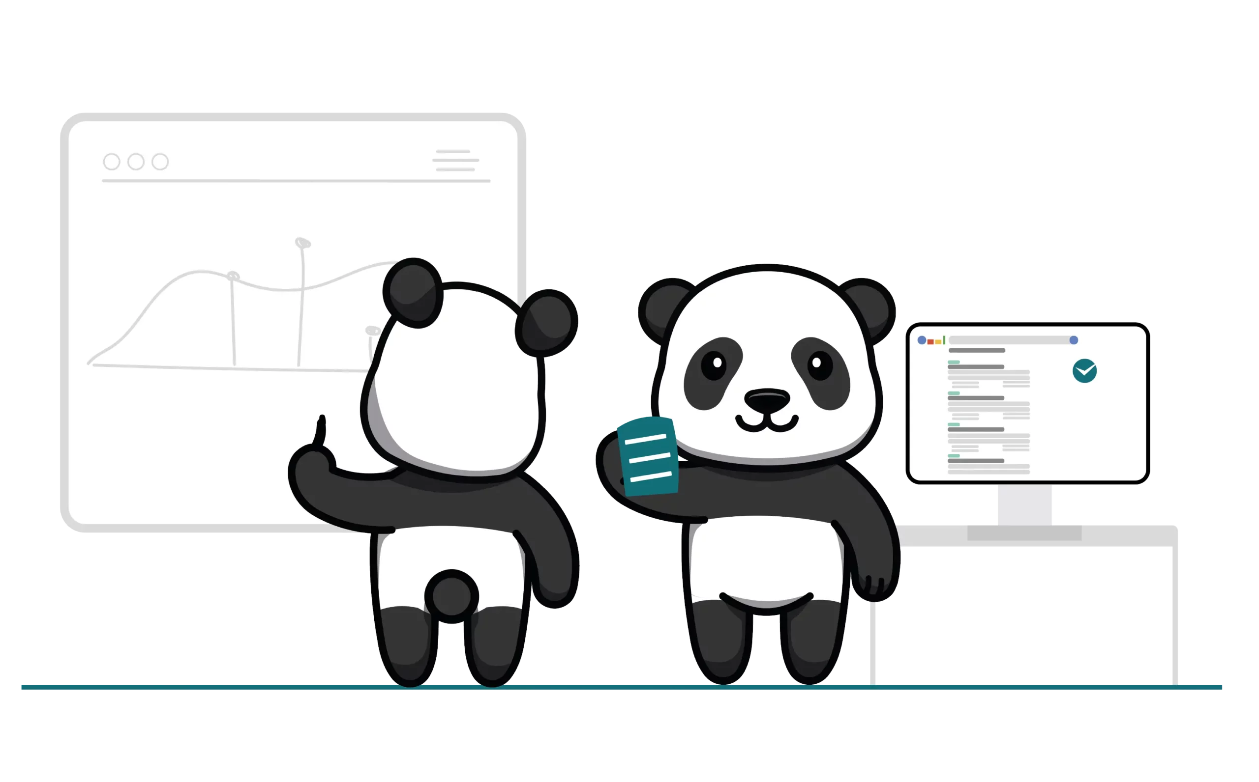 Panda faisant des statistiques pour le référencement naturel