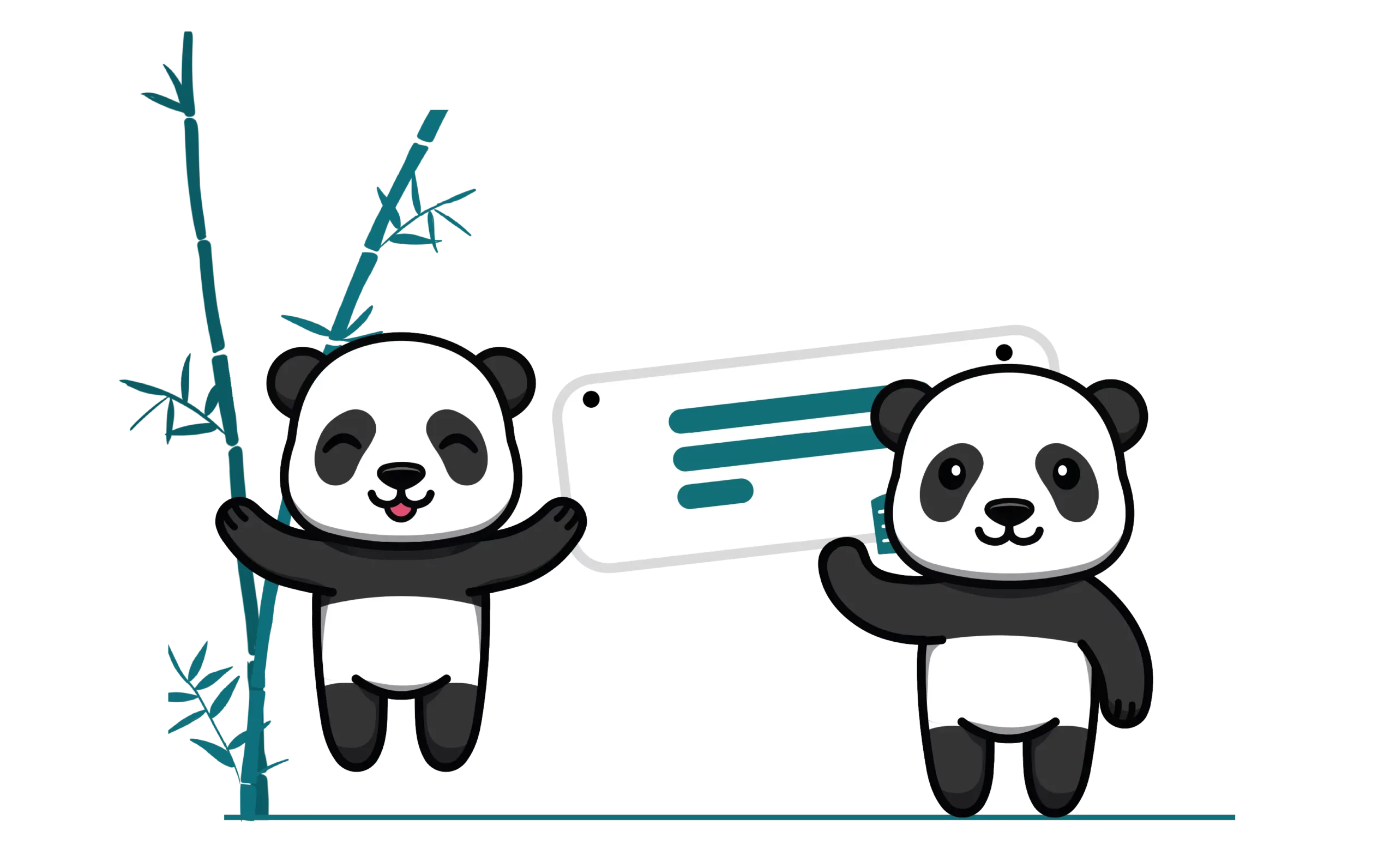 Panda faisant de la rédaction de contenu