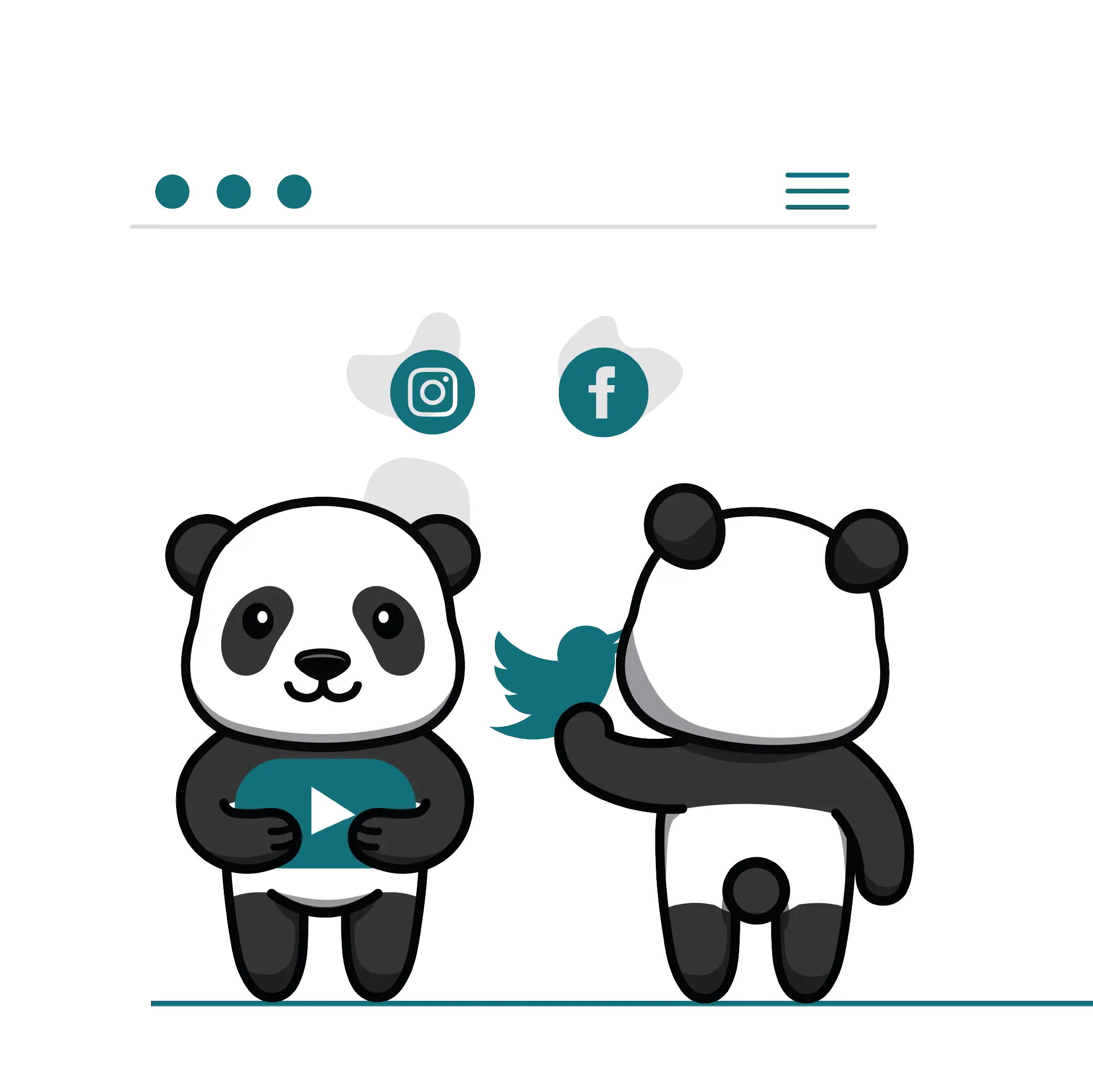 Panda faisant une analyse des réseaux sociaux