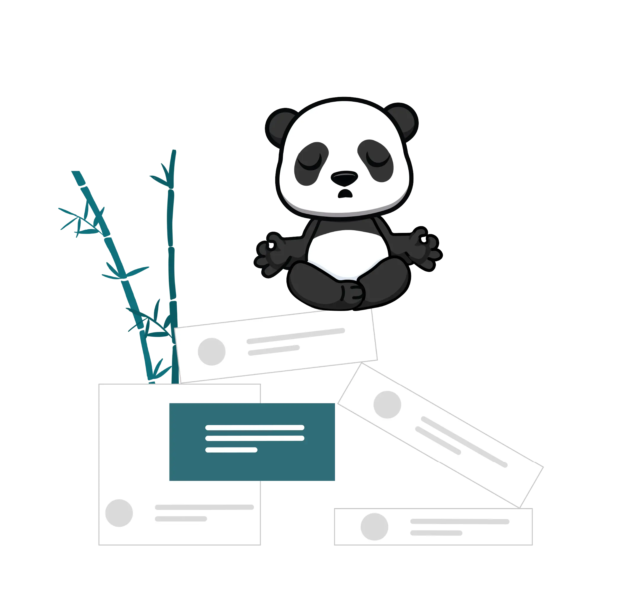 Panda travaillant sur le marketing d'influence