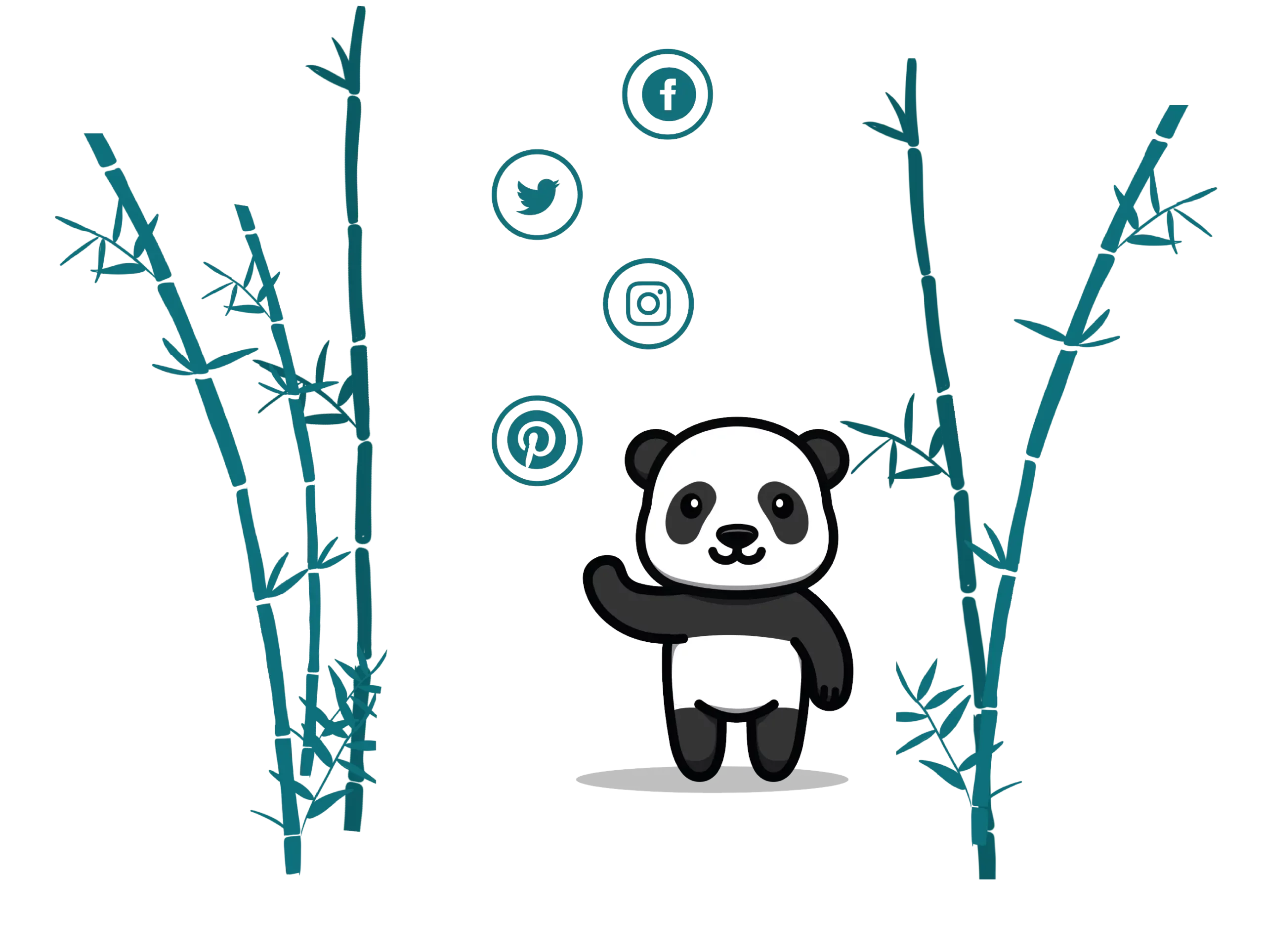 Panda pensant aux réseaux sociaux et comment développer la notoriété