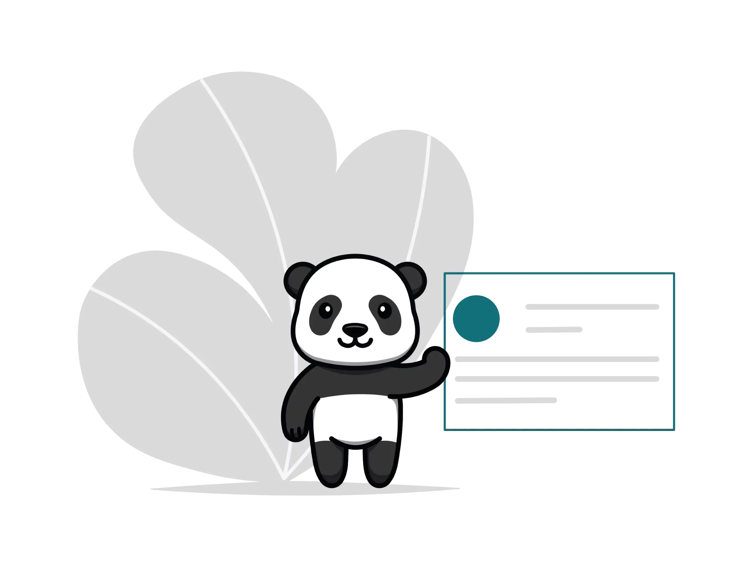 Panda travaillant sur la stratégie digitale