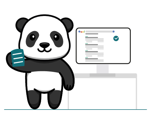 Plan de travail Panda faisant de la rédaction de contenu