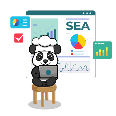 Panda Restaurateur SEA Panda pensant aux réseaux sociaux et comment développer la notoriété