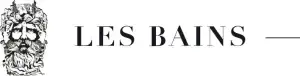 Logo Les Bains avec visage sculpté, client de Panda Communication