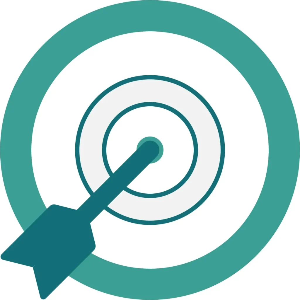 Pictogramme cible et flèche illustrant le remarketing Google Ads