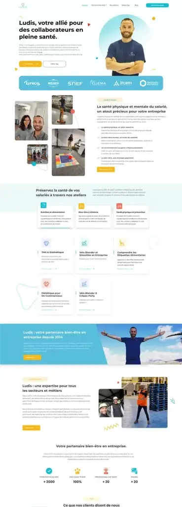 Site vitrine Ludis Santé, partenaire bien-être des collaborateurs en entreprise