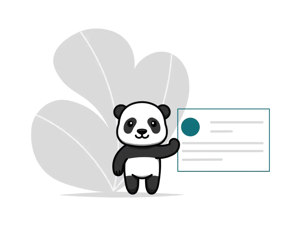 Panda présentant une fiche de données personnelles, illustration du suivi intrusif par les cookies tiers